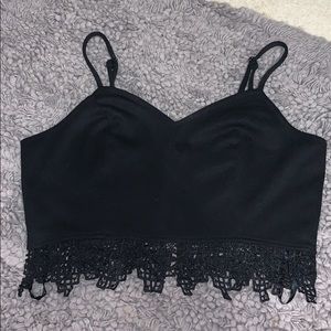 Back lace cropped top